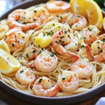 For this Garlic Butter Shrimp Scampi, you will need the following: - 1 pound large shrimp, peeled and deveined - 8 ounces linguine or spaghetti - 4 tablespoons unsalted butter - 3 tablespoons olive oil - 4 cloves garlic, minced - 1 teaspoon red pepper flakes (adjust to taste) - Juice of 1 lemon - Zest of 1 lemon - Salt and pepper to taste - Fresh parsley, chopped (for garnish) - Grated Parmesan cheese (optional) Let’s dive a bit deeper into these ingredients. You want to use large shrimp for this dish. They cook quickly and soak up all the flavor. Make sure to peel and devein them. This keeps the dish clean and tasty. I love using linguine or spaghetti. Both types soak up the sauce well and complement the shrimp. Cook the pasta until it is al dente for the best texture. The mix of butter and olive oil creates a rich sauce. Butter gives that creamy taste, while olive oil adds a nice depth. Together, they make the dish shine. Fresh garlic is key. Its aroma fills your kitchen and gives the dish a lovely flavor. Mince it finely to release its oils and maximize the taste. Red pepper flakes add a kick. Adjust the amount to fit your spice level. Fresh lemon juice and zest brighten the dish. They balance the richness of the butter and oil. Fresh parsley not only adds color but also a fresh taste. If you like cheese, sprinkle some grated Parmesan on top for extra flavor. These ingredients work together to create a delightful meal. Each one plays a role in making the dish vibrant and delicious. To start, fill a large pot with water. Add salt to the water and bring it to a boil. Once boiling, add 8 ounces of linguine or spaghetti. Cook it according to the package instructions until it is al dente. Al dente means the pasta is firm to the bite. Remember to save about 1 cup of pasta water before you drain it. This water is key for making the dish creamy later. While your pasta cooks, you can prepare the shrimp. Take 1 pound of large shrimp that are peeled and deveined. Pat the shrimp dry with a paper towel. This step is important because it helps the shrimp sear nicely. Once dry, season them with salt and pepper. This will enhance their flavor as they cook. Now, let's move to the skillet. Heat a large skillet over medium heat. Add 4 tablespoons of unsalted butter and 3 tablespoons of olive oil. Let the butter melt and mix with the oil. Add 4 cloves of minced garlic to the skillet. Sauté the garlic for about 1 minute until it smells great. Be careful not to let it burn. Next, add the shrimp to the skillet. Sprinkle 1 teaspoon of red pepper flakes on top. Cook the shrimp for 2-3 minutes on each side, until they turn pink and opaque. This shows they are done. Once the shrimp is cooked, it’s time to add some zing. Squeeze the juice of 1 lemon over the shrimp. Then stir in the zest of that lemon. This step brightens the dish. Add the remaining 2 tablespoons of butter and let it melt in. Now, add the drained pasta to the skillet. Toss everything together. If the pasta seems dry, add a bit of that reserved pasta water. This will help combine all the flavors. Taste and adjust the seasoning with more salt, pepper, or lemon juice if you want. To serve, remove the skillet from the heat. Plate the dish in a large bowl. Make it look nice by garnishing with chopped fresh parsley. If you like cheese, sprinkle some grated Parmesan on top. You can also add lemon wedges on the side for extra flair. Enjoy your beautiful Garlic Butter Shrimp Scampi! How do you know shrimp is cooked? Look for a pink color and a firm texture. The shrimp should curl slightly but not too much. This means they are ready to eat! To avoid overcooking, watch the clock. Cook shrimp for just 2-3 minutes on each side. If you see them turning gray or rubbery, you've gone too far. Remove them from heat as soon as they turn pink. Want to boost the flavor? Try adding fresh herbs like basil or thyme. These herbs add a nice twist to the dish. You can also use a splash of white wine for a gourmet touch. To adjust spice levels, play with the red pepper flakes. Start with less if you're unsure. Taste as you go, and add more if you love heat. Should you use a skillet or a wok? A skillet works best for this dish. It allows the shrimp to sear nicely and get golden brown. A wok can trap steam, which is not ideal. Timing is key for best results. Start cooking the pasta first. This way, everything finishes at the same time. Always have your shrimp ready to go when the pasta is done. This ensures a hot, fresh meal. {{image_2}} You can easily make this dish gluten-free. Use gluten-free pasta made from rice or chickpeas. This change keeps the taste great while being safe for those with gluten issues. If you want a vegan version, swap the shrimp for plant-based shrimp or mushrooms. Replace butter with vegan butter or olive oil. These changes make the dish plant-friendly while keeping it tasty. Boost nutrition by adding vegetables. Spinach, bell peppers, and cherry tomatoes work well. They add color and flavor, making the dish even better. You can also use other proteins. Chicken or tofu are great swaps for shrimp. Just make sure to adjust the cooking time to ensure everything cooks perfectly. For a creamy twist, add heavy cream along with the butter. This gives a rich, velvety sauce that many love. It’s a comforting change to the classic recipe. If you like heat, try the spicy garlic butter option. Just add more red pepper flakes or sliced fresh chili. This gives the dish a nice kick and adds depth to the flavor. Store any leftover shrimp scampi in an airtight container. Make sure to cool it first. This helps keep the dish fresh. Your shrimp scampi will last for about three days in the fridge. For freezing, place the shrimp scampi in a freezer-safe container. Leave some space at the top since it will expand. It’s best to eat it within three months. When you’re ready to eat, thaw it overnight in the fridge. Reheat it gently in a pan over low heat. Add a splash of water or broth to keep it moist. If you have leftover fresh herbs, wrap them in a damp paper towel. Place them in a zip-top bag in the fridge. This keeps them fresh longer. For any unused shrimp, store them in the coldest part of your fridge. Use them within one to two days for the best taste. Yes, you can use frozen shrimp. Just make sure to thaw them first. To thaw, place shrimp in a bowl of cold water for 10-15 minutes. Change the water once if needed. You can also leave them in the fridge overnight for a slower thaw. Use thawed shrimp right away for best taste. To add heat, sprinkle in more red pepper flakes. You can also add sliced fresh chili peppers. Another option is to use hot sauce. Start with a small amount to keep the balance. Taste as you go to ensure you don’t lose the garlic flavor. Linguine or spaghetti works best for this dish. These pasta types hold the sauce well. They also allow the shrimp to shine. You can use other types like fettuccine or angel hair too. Each type brings its own texture and taste. You can prep this dish ahead. Cook the shrimp and sauce, but leave out the pasta. Store them in the fridge for up to two days. When ready to eat, just cook the pasta and mix it in. Reheat the shrimp gently to avoid overcooking. You now have a complete guide to making delicious shrimp scampi. We covered all the key ingredients, step-by-step instructions, and helpful tips. From cooking perfect shrimp to serving your dish beautifully, these details will enhance your cooking experience. Remember, you can customize this dish with various sauces and veggies to suit your taste. Enjoy your culinary adventure and share the joy of good food with others! Happy cooking!