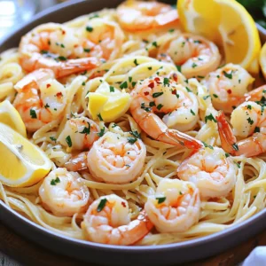 For a tasty Garlic Butter Shrimp Scampi, you need these key ingredients: - 1 pound large shrimp, peeled and deveined - 8 ounces linguine or spaghetti - 4 tablespoons unsalted butter - 3 tablespoons olive oil - 4 cloves garlic, minced - 1 teaspoon red pepper flakes (adjust to taste) - Juice of 1 lemon - Zest of 1 lemon - Salt and pepper to taste These ingredients come together to create a savory dish bursting with flavor. The shrimp adds protein, while the pasta provides a hearty base. To elevate your dish, consider these optional ingredients: - Fresh parsley, chopped (for garnish) - Grated Parmesan cheese (optional) Adding parsley brightens the dish, and Parmesan cheese adds a rich, salty kick. You can mix and match based on your taste. You'll need a few tools to make this recipe easy: - Large pot for boiling pasta - Large skillet for cooking shrimp - Colander for draining pasta - Measuring spoons for accuracy - Tongs or a pasta fork for tossing Having the right tools makes cooking smoother and more enjoyable. Each item plays a key role in creating your meal. To start, we need to cook the pasta. Grab a large pot and fill it with water. Add salt to the water to flavor the pasta. Bring the water to a rolling boil. Once boiling, add 8 ounces of linguine or spaghetti. Cook it according to the package instructions until it is al dente. This usually takes about 8 to 10 minutes. Before draining the pasta, save about 1 cup of the pasta water. This will help us later. While the pasta cooks, we can get the shrimp ready. Take 1 pound of large shrimp and pat them dry with paper towels. This step helps the shrimp sear better. Next, season the shrimp with salt and pepper to taste. Make sure every shrimp is covered. This simple seasoning will enhance the shrimp's natural flavor. Now comes the fun part! In a large skillet, set the heat to medium. Add 2 tablespoons of unsalted butter and 3 tablespoons of olive oil. Let the butter melt and mix with the oil. Once melted, toss in 4 minced garlic cloves. Sauté the garlic for about 1 minute. Watch closely to avoid burning. After the garlic smells amazing, it’s time to add the shrimp. Place the seasoned shrimp in the skillet and sprinkle 1 teaspoon of red pepper flakes over them. Cook the shrimp for 2 to 3 minutes on each side. They are done when they turn pink and opaque. Once cooked, squeeze the juice of 1 lemon over the shrimp. Then, stir in the lemon zest and the remaining 2 tablespoons of butter. Mix until the butter melts and blends in. Next, add the drained pasta to the skillet. Toss everything together, adding some reserved pasta water if needed. This will ensure the dish is moist and rich. If you want, taste it and adjust the seasoning with more salt, pepper, or lemon juice. Now you have a delicious Garlic Butter Shrimp Scampi, ready to serve! To cook shrimp just right, follow these steps: - Pat them dry: Remove moisture with paper towels. - Season well: Use salt and pepper before cooking. - Heat the pan: Use medium heat to avoid burning. - Cook quickly: Shrimp cook fast, about 2-3 minutes per side. When shrimp turn pink and opaque, they are done. Overcooking makes them tough. Lemon adds brightness to shrimp scampi. Here’s how to use it: - Juice: Squeeze fresh lemon juice over the shrimp. - Zest: Add lemon zest for a fragrant touch. - Red pepper flakes: Adjust these to your spice level. - Fresh herbs: Use chopped parsley for freshness. Mix these flavors as you cook to create a delightful dish. Here are some common mistakes and how to fix them: - Shrimp are rubbery: This means they were overcooked. - Too dry: Add some reserved pasta water to moisten. - Not enough flavor: Increase lemon juice or seasonings to taste. Address these issues quickly to enjoy a tasty meal. {{image_2}} You can boost your Garlic Butter Shrimp Scampi with fresh veggies. Add spinach, bell peppers, or zucchini. These veggies not only add color but also pack vitamins. Simply toss them in the skillet after the garlic. Sauté for a few minutes before adding the shrimp. This makes the dish more healthy and satisfying. While linguine or spaghetti are great, you can switch it up. Use fettuccine, penne, or even whole-grain pasta. Each type brings a unique texture. If you want a lighter option, try zucchini noodles. They soak up the flavors well and keep it fresh. Just remember to adjust cooking time if using fresh pasta. Experiment with seasonings to make the dish your own. Try adding fresh herbs like basil or thyme. They enhance the flavor of the shrimp. For a kick, use a touch of cayenne pepper or smoked paprika. If you love citrus, add lime juice or zest for a twist. Each choice can change the vibe of your meal. To store your Garlic Butter Shrimp Scampi, place it in an airtight container. Make sure to let it cool first. This keeps it fresh and helps prevent spoilage. Store it in the fridge for up to three days. If you have a lot left, you might want to divide it into smaller portions. When you’re ready to enjoy your leftovers, reheat them gently. Place the scampi in a skillet over low heat. Add a splash of water or broth to keep it moist. Stir often until it heats through. Avoid using high heat, as this can make the shrimp tough. You can also use a microwave; just cover it and heat in short bursts. If you want to freeze your scampi, it’s best to do so without the pasta. Shrimp can lose texture when frozen. Place the shrimp in a freezer-safe bag, removing as much air as possible. It can last up to three months in the freezer. When you’re ready to eat, thaw it in the fridge overnight. Then, cook fresh pasta and combine it with the shrimp. The best shrimp for scampi is large shrimp. They hold up well during cooking. Look for shrimp that are fresh or frozen, peeled, and deveined. Size matters; larger shrimp give a better bite. They also soak up the garlic and butter flavors nicely. Yes, you can use any pasta you like. While linguine is traditional, spaghetti works well too. You can even try penne or fettuccine for a fun twist. Just remember to cook it al dente for the best texture. To make this dish gluten-free, simply choose gluten-free pasta. Many brands offer great options that taste just as good. Check the package for cooking times, as they can differ from regular pasta. Garlic Butter Shrimp Scampi can be healthy. Shrimp is low in calories and high in protein. The dish has healthy fats from olive oil and butter, but keep portion sizes in mind. You can also add veggies for added nutrients, making it even healthier. This blog post covered the key parts of making garlic butter shrimp scampi. We looked at ingredients, tools, and step-by-step cooking instructions. Tips help you cook shrimp perfectly and avoid mistakes. You can even try variations, like different pastas or adding veggies. Lastly, we shared how to store and reheat leftovers. Now, you are ready to create a delicious dish. Enjoy the flavors and get creative!