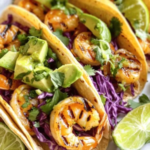 For the shrimp and marinade, you need a few key items. Here’s what you’ll need: - 1 lb large shrimp, peeled and deveined - Juice and zest of 2 limes - 3 tablespoons olive oil - 2 cloves garlic, minced - 1 teaspoon ground cumin - 1 teaspoon chili powder - 1/2 teaspoon smoked paprika - Salt and pepper to taste These ingredients create a bright and zesty flavor. The lime juice adds a fresh kick, while the spices give depth. Now, let's talk about the tortillas and toppings. For a delicious taco, gather these items: - 8 small corn tortillas - 1 cup shredded red cabbage - 1 ripe avocado, sliced The corn tortillas are soft and hold the filling well. The cabbage adds crunch, and the avocado brings creaminess to each bite. To boost flavor and freshness, consider these optional garnishes: - Fresh cilantro for garnish - Lime wedges for serving Cilantro adds a bright note, while lime wedges let you squeeze more zest onto your tacos. These small touches make a big difference in taste. Start by gathering your ingredients. In a mixing bowl, combine the juice and zest of two limes, three tablespoons of olive oil, and two minced garlic cloves. Add one teaspoon each of ground cumin and chili powder, along with half a teaspoon of smoked paprika. Finish with salt and pepper to taste. Mix everything well until combined. This marinade gives the shrimp a zesty kick. Once your marinade is ready, add one pound of peeled and deveined large shrimp to the bowl. Toss the shrimp until they are well-coated in the marinade. This step is key for flavor. Cover the bowl and place it in the fridge. Let the shrimp marinate for at least 20 minutes. This allows the flavors to soak in. Preheat your grill to medium-high heat. While the grill heats up, thread the marinated shrimp onto skewers. This makes grilling easier. Grill the shrimp for about 2-3 minutes on each side. They should turn pink and opaque when done. Remove the shrimp from the grill. Next, warm the corn tortillas on the grill for about 30 seconds on each side. They should be pliable and ready for filling. Now it's time to build your tacos! On each warm tortilla, place a few grilled shrimp. Top them with one cup of shredded red cabbage and slices from one ripe avocado. For a fresh finish, add some chopped cilantro on top. Serve with lime wedges on the side for extra zest. Enjoy your tasty meal! To grill shrimp well, choose large shrimp. They hold up better on the grill. Always marinate them for at least 20 minutes. This adds flavor and helps keep them juicy. When grilling, use medium-high heat. Keep an eye on them; they cook fast. Grill shrimp for about 2-3 minutes on each side. They should turn pink and opaque when done. If you have wooden skewers, soak them in water first. This prevents them from burning. Warm corn tortillas for the best taste. Heat them on the grill for about 30 seconds on each side. This makes them soft and easy to fold. If you prefer, you can use a skillet. Just heat them over medium heat. Keep them wrapped in a clean towel while you cook. This keeps them warm and soft until you’re ready to fill them. For tasty tacos, layer the ingredients well. Start with grilled shrimp, then add shredded red cabbage. The cabbage gives a nice crunch. Next, slice ripe avocado for creaminess. Garnish with fresh cilantro for color and flavor. Don’t forget lime wedges! They add a zesty kick. Serve the tacos with your favorite salsa for extra flair. Enjoy these tacos with friends or family for a fun meal! {{image_2}} You can switch shrimp for other proteins. Chicken breast works well with the same marinade. Just cut it into small pieces. Fish, like tilapia or mahi-mahi, is also a great choice. For a vegetarian option, try grilled tofu or mushrooms. Marinate them just like the shrimp for tasty results. Toppings can change the flavor of your tacos. Try diced tomatoes for freshness. Pickled red onions add a nice tang. For crunch, add sliced radishes or jicama. You can also make a simple salsa. Mix diced mango, onion, and cilantro for a sweet twist. A jalapeño salsa can bring heat if you like spice. Adjust the spice to your liking easily. If you want more heat, add cayenne pepper to the marinade. You can also use spicy salsa on top. For less spice, reduce the chili powder in the marinade. Always taste your marinade before adding the shrimp to find what you enjoy. To keep leftover tacos fresh, you should separate the shrimp from the tortillas. Place the shrimp in an airtight container. Add any toppings, like avocado and cabbage, to another container. Store everything in the fridge. They will stay good for up to two days. When you're ready to eat, you can reheat the shrimp and warm the tortillas. To reheat the shrimp, place it in a skillet over medium heat. Cook for about 3-4 minutes until heated through. You can also use the microwave. Heat the shrimp for 30 seconds at a time until warm. For the tortillas, warm them in a dry skillet for about 30 seconds on each side. This keeps them soft and tasty. If you want to save tacos for later, you can freeze the shrimp. Place the cooked shrimp in a freezer-safe bag. Remove as much air as possible before sealing. The shrimp will last about three months in the freezer. When you’re ready to enjoy them, thaw them in the fridge overnight. Reheat them as mentioned above. You can make fresh tortillas when you are ready to eat. The shrimp is done when it turns pink and opaque. Each piece should curl into a C shape. This usually takes about 2-3 minutes on each side. If you overcook shrimp, it becomes tough. Always keep an eye on them while grilling. You can prepare the shrimp and marinade ahead of time. Marinate the shrimp for up to 2 hours in the fridge. You can also warm the tortillas just before serving. However, I recommend assembling the tacos fresh for the best taste and texture. These tacos pair well with a variety of sides. You can serve them with: - Cilantro lime rice - Black beans - Fresh salsa - Corn salad - Chips and guacamole These sides add flavor and color to your meal. Yes, you can use corn tortillas, which are naturally gluten-free. Make sure to check the label for any added ingredients. You could also try lettuce wraps for a low-carb option. Both choices taste great with the shrimp. To get the best flavor, use fresh lime juice and zest. The marinade enhances the shrimp's natural taste. Allow the shrimp to marinate for at least 20 minutes. Don't skip the smoked paprika; it adds a nice depth. Finally, fresh toppings like cilantro and avocado brighten each bite. To make tasty shrimp tacos, focus on fresh ingredients and simple steps. Start with a good marinade and grill the shrimp just right. Assemble your tacos with fresh toppings that match your taste. Remember, you can switch proteins and adjust spice levels for variety. Store leftovers properly to keep them fresh. With these tips, you can enjoy flavorful tacos anytime. Explore and have fun in your kitchen with this dish!