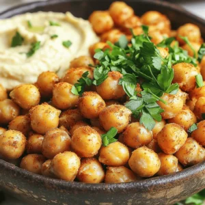 For crispy air fryer chickpeas, you need these key ingredients: - 1 can (15 oz) chickpeas, drained and rinsed - 1 tablespoon olive oil - 1 teaspoon garlic powder - 1 teaspoon smoked paprika - ½ teaspoon cumin - ½ teaspoon salt - ¼ teaspoon black pepper - ¼ teaspoon cayenne pepper (optional, for heat) - Fresh parsley, chopped (for garnish) These simple items create a tasty snack. The chickpeas give you protein and fiber. Olive oil adds healthy fat and helps them crisp up. The spices bring flavor and a bit of heat. Feel free to mix in some extra seasonings for more flavor. Here are a few ideas: - Lemon zest for brightness - Onion powder for depth - Chili powder for a kick - Parmesan cheese for a savory touch Experimenting with these can make your chickpeas even better. Each addition brings its own twist to the taste. You can easily swap ingredients to fit your dietary needs: - Use avocado oil instead of olive oil for a different flavor and health benefits. - If you need a low-sodium option, skip or reduce the salt. - For a gluten-free choice, rest assured chickpeas are naturally gluten-free. These swaps allow everyone to enjoy crispy chickpeas. Tailor the recipe to your liking and dietary needs. To start, preheat your air fryer to 400°F (200°C). This step warms it up for even cooking. Next, take a can of chickpeas and drain it. Rinse the chickpeas well under cold water. This removes extra salt and helps the flavor. After rinsing, dry the chickpeas thoroughly. Use a clean kitchen towel to pat them dry. The drier they are, the crispier they will become. In a mixing bowl, add the dry chickpeas. Pour in 1 tablespoon of olive oil. This oil helps them crisp up nicely. Next, add 1 teaspoon of garlic powder, 1 teaspoon of smoked paprika, and ½ teaspoon each of cumin and salt. Don’t forget ¼ teaspoon of black pepper and cayenne pepper if you like heat! Toss everything well so the chickpeas are coated evenly. This gives them great flavor. Now, it's time to cook! Place the seasoned chickpeas in the air fryer basket in a single layer. Avoid overcrowding them. This lets hot air flow around each chickpea. Air fry for 15 to 20 minutes. Shake the basket halfway through to ensure even cooking. Keep an eye on them. You want them golden brown and crispy. When they finish, let them cool for a few minutes. They will get even crispier as they cool. If you want, garnish with fresh parsley before serving. Enjoy your healthy snack! To get the best crispy chickpeas, you must dry them well. After rinsing, use a clean towel to pat them dry. The drier they are, the crispier they get. Use just the right amount of olive oil. Too much will make them soggy. One tablespoon is perfect. Coat them evenly with spices for great flavor. Shake the basket halfway through cooking to help them crisp on all sides. A common mistake is overcrowding the air fryer. This leads to uneven cooking. Always spread the chickpeas out in a single layer. Another mistake is not drying the chickpeas enough. If they are wet, they won’t get crispy. Keep an eye on them towards the end of cooking. If they start to brown too much, take them out. Garnish your crispy chickpeas with fresh parsley for a pop of color. You can also add a squeeze of lemon juice for a fresh taste. For more flavor, try serving them with dips like hummus or yogurt. This adds a nice touch and makes them even more enjoyable. {{image_2}} You can change the flavor of your crispy chickpeas easily. Here are some ideas: - Italian Style: Use Italian herbs like oregano and basil. - Spicy Sriracha: Toss with sriracha before air frying for heat. - Sweet Cinnamon: Mix chickpeas with cinnamon and a touch of sugar for a sweet snack. - BBQ Twist: Use your favorite BBQ seasoning for a smoky taste. These flavors can make your snack fun and new each time! If you do not have an air fryer, no worries! You can make crispy chickpeas in the oven: - Oven Method: Preheat your oven to 400°F (200°C). Place the seasoned chickpeas on a baking sheet. Bake for 25-30 minutes, shaking the pan halfway through. You can also try using a stovetop skillet: - Skillet Method: Heat a little oil in a pan. Add the chickpeas and cook on medium heat, stirring often until they are crispy. Each method gives you a tasty treat! These crispy chickpeas work for any time. Here are some serving ideas: - Game Day Snack: Serve with a spicy dip and veggies. - Movie Night: Pair with popcorn for a fun mix. - Salad Topping: Add them to salads for extra crunch. - Party Appetizer: Serve in small bowls with dips like hummus or yogurt. These ideas make your crispy chickpeas a great addition to any gathering! To keep your crispy chickpeas fresh, store them in an airtight container. This prevents moisture from making them soggy. Let them cool completely before sealing. For best results, use the chickpeas within a few days. If you don't have an airtight container, use a zip-top bag. Just make sure to press out as much air as possible. Reheating crispy chickpeas can be tricky. To regain their crunch, use your air fryer. Set it to 350°F (175°C) for about 5 minutes. This method brings back their crunch without drying them out. You can also use the oven. Spread them on a baking sheet and heat for 10 minutes. Keep an eye on them to avoid burning. Cooked chickpeas last for about 3 to 5 days in the fridge. If you notice any changes in color or smell, toss them out. For longer storage, freeze them. Place cooled chickpeas in a freezer bag and remove all air. They can stay good for up to 3 months in the freezer. Just remember to reheat them for the best crunch! Yes, you can use dried chickpeas. However, you must cook them first. Soak the dried chickpeas overnight in water. Then, boil them until soft. After cooking, follow the same steps as you would with canned chickpeas. Remember to dry them well before seasoning. This extra step takes time but can give a fresher taste. You can roast chickpeas in your oven for a crunchy snack. Start by preheating your oven to 400°F (200°C). Drain and rinse your chickpeas, then dry them well. Spread them on a baking sheet in a single layer. Toss with olive oil and your favorite spices. Roast them for 25-30 minutes, shaking the pan halfway. Keep an eye on them to avoid burning. Crispy chickpeas go well with many dips. Hummus is a classic choice. You can also try yogurt-based dips or guacamole. For a spicy kick, serve with a sriracha mayo. These dips add creaminess and flavor, making your snack even better. You learned how to make crispy chickpeas using an air fryer. We covered key ingredients, seasoning options, and easy steps to crisp them perfectly. Remember to avoid common mistakes for the best results. Explore flavor variations and serving ideas to keep things fun. Finally, know how to store leftovers and reheat them for crunch. Crispy chickpeas are tasty, healthy, and easy to make. Enjoy your cooking and share these tips with friends!