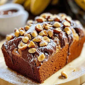 When I make Chocolate Hazelnut Swirl Banana Bread, I gather these simple ingredients: - 3 ripe bananas, mashed - 1/2 cup granulated sugar - 1/4 cup brown sugar - 1/2 cup unsalted butter, melted - 2 large eggs - 1 teaspoon vanilla extract - 1 teaspoon baking soda - 1/2 teaspoon salt - 1 1/2 cups all-purpose flour - 1/2 cup chocolate hazelnut spread (such as Nutella) - 1/2 cup chopped hazelnuts (toasted for extra flavor) Ripe bananas are key. They add sweetness and moisture. I love using both granulated and brown sugar for a nice balance of flavors. The melted butter keeps the bread rich and soft. Eggs provide structure, while vanilla extract boosts the taste. Baking soda acts as the leavening agent, giving the bread a lovely rise. The salt enhances all the sweet flavors. The all-purpose flour binds everything together. Chocolate hazelnut spread is the star here, creating those delicious swirls. Toasted hazelnuts add crunch and a nutty flavor that pairs perfectly with chocolate. Gathering these ingredients sets the stage for a delightful baking experience! First, preheat your oven to 350°F (175°C). Grease a 9x5 inch loaf pan. You want to make sure the bread does not stick. In a large bowl, combine three ripe bananas, granulated sugar, brown sugar, and melted butter. Mix it well until everything blends together. Next, add two large eggs and one teaspoon of vanilla extract. Stir until smooth and creamy. In another bowl, whisk together one teaspoon of baking soda, half a teaspoon of salt, and one and a half cups of all-purpose flour. This step ensures the dry ingredients mix evenly. Slowly add this dry mix to your wet ingredients. Stir gently until just combined. Be careful not to overmix; you want your bread to be fluffy. Now it’s time to fold in half a cup of chopped hazelnuts. Make sure to save a few for topping later. This adds a nice crunch to your bread. Next, pour half of your batter into the prepared pan. Using a spoon, dollop half a cup of chocolate hazelnut spread on top. Use a knife to swirl it through the batter lightly. Then, add the rest of the batter. Repeat with the chocolate hazelnut spread and swirl again. Top with the reserved hazelnuts for extra texture. Bake the bread in your preheated oven for 50-60 minutes. To check for doneness, insert a toothpick into the center. If it comes out clean, your bread is ready. Once baked, let it cool in the pan for about ten minutes. Then, transfer it to a wire rack to cool completely. This cooling step helps the flavors develop fully. How to choose the right bananas Pick bananas that are very ripe. They should have brown spots on the peel. These bananas are sweet and soft, making them perfect for baking. If you have green bananas, let them sit out for a few days until they ripen. Best practices for mixing to avoid overmixing When mixing your batter, combine the wet and dry ingredients gently. Stir until just blended. Overmixing can make your banana bread tough. A few lumps are okay; they will bake out. Toasting hazelnuts for added crunch Toasting hazelnuts boosts their flavor. Spread them on a baking sheet and bake at 350°F for about 10 minutes. Keep an eye on them; they can burn easily. Once they cool, chop them for your batter. This step adds a delightful crunch to your banana bread. Recommendations for serving suggestions Serve the bread warm for the best taste. You can drizzle extra chocolate hazelnut spread on top for a sweet touch. Garnish with whole hazelnuts or a dusting of powdered sugar. Enjoy with a cup of coffee or tea for a perfect snack! {{image_2}} You can make your chocolate hazelnut swirl banana bread even more tasty by adding spices. A little cinnamon or nutmeg can bring warmth and depth to your loaf. These spices pair well with bananas and chocolate. Just add about half a teaspoon of either spice when mixing your dry ingredients. You can also experiment with nuts and chocolate. If you like, swap hazelnuts for walnuts or almonds. Each nut adds a different flavor and crunch. For chocolate, try dark chocolate spread or even white chocolate chips. These swaps can change the whole vibe of your banana bread. If you need a gluten-free option, use gluten-free flour blends. Look for a blend that works well for baking. This can help keep the texture light and fluffy. Also, many brands make gluten-free flours that are easy to find. To make the recipe vegan, you can replace eggs and butter. Use flax eggs by mixing one tablespoon of ground flaxseed with three tablespoons of water. Let it sit for five minutes to thicken. For butter, try coconut oil or a plant-based butter. These changes keep the bread moist and delicious without animal products. To keep your chocolate hazelnut swirl banana bread fresh, store it properly. - Room Temperature: Wrap the bread in plastic wrap or place it in an airtight container. This keeps it moist for up to 3 days. - Refrigerator: If you live in a warm place, refrigerate the bread. Wrap it well to avoid drying out. It can last up to a week this way. - Freezing: For long-term storage, slice the bread first. Wrap each slice in plastic wrap, then place them in a freezer bag. This keeps it fresh for about 3 months. Just remember to press out the air before sealing. Reheating banana bread is easy and ensures it stays moist. - Microwave: Place a slice on a plate and cover it with a damp paper towel. Heat for about 10-15 seconds. This adds moisture back in. - Oven: Preheat your oven to 350°F (175°C). Wrap the bread in foil to keep it moist. Heat for about 10-15 minutes. This method warms the bread evenly and helps it taste fresh. With these tips, you can enjoy your chocolate hazelnut swirl banana bread anytime. Can I use frozen bananas for this recipe? Yes, you can use frozen bananas. Just thaw them first. Mash them well before adding to your mix. Frozen bananas work great as they are sweeter. How do I know when the banana bread is done baking? Check for doneness by inserting a toothpick into the center. If it comes out clean, your banana bread is ready. It should also feel firm but springy to the touch. Why is my banana bread too dense? Dense banana bread may come from overmixing the batter. Mix just until combined. Also, ensure your bananas are ripe for the best texture. What should I do if my batter is too dry? If your batter feels dry, you can add a splash of milk. A little melted butter can also help. This will improve moisture and make your banana bread soft. This blog covered all you need to make tasty banana bread. We talked about the right ingredients, like ripe bananas and hazelnuts. I also gave you step-by-step instructions to make it easy. Plus, I shared tips to enhance flavor and ways to store your bread. In the end, baking is a fun way to make something yummy. Whether you stick to the classic recipe or try new flavors, you can create delicious treats. Enjoy your baking journey!