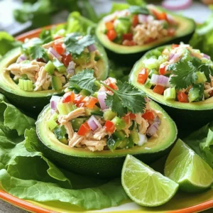 - 2 ripe avocados - 2 cups cooked chicken breast, shredded - 1/2 cup Greek yogurt - 1/4 cup mayonnaise - 1/4 cup diced celery - 1/4 cup red bell pepper, diced - 1/4 cup red onion, finely chopped - 2 tablespoons fresh cilantro, chopped - 1 tablespoon lime juice - Salt and pepper to taste - Optional: Lettuce leaves for serving This stuffed avocado chicken salad is not only tasty but also very simple to make. You need ripe avocados for a creamy texture. The chicken should be cooked and shredded to mix well with other ingredients. Greek yogurt adds a nice tang, while mayonnaise gives it richness. You will also want some crunch from diced celery and red bell pepper. The red onion adds a bit of bite, and fresh cilantro brings brightness. Lime juice adds zest, while salt and pepper enhance the flavors. For serving, you can use lettuce leaves for a fresh base. With these ingredients, you can create a delicious meal that feels gourmet. This recipe allows you to enjoy healthy fats from avocados and protein from chicken. Plus, it comes together in about 15 minutes! To start, slice the avocados in half. Use a knife to cut around the pit. Twist the halves to separate them. Next, take out the pit carefully. Use a spoon to scoop out some avocado flesh. This helps create a bigger space for the filling. Set aside the scooped avocado flesh in a mixing bowl. In the bowl with the avocado flesh, add the shredded chicken. Then, mix in Greek yogurt and mayonnaise for creaminess. Next, add diced celery, red bell pepper, and finely chopped red onion. Toss in chopped cilantro and lime juice for fresh flavor. Season the mixture with salt and pepper to your taste. Stir gently until all ingredients blend well. The avocado flesh should mix in nicely. Now it's time to fill the avocados. Carefully spoon the chicken salad mixture back into the avocado halves. Make sure each half gets a good amount of filling. For a nice touch, serve them on a bed of lettuce leaves. This adds crunch and makes the dish look great. Enjoy this tasty meal! To make the best chicken salad, start with good chicken. You can use cooked chicken or rotisserie chicken. Rotisserie chicken gives a nice flavor and saves time. If you cook your own, grill or poach it for a juicy result. Next, adjust the flavors. Use Greek yogurt for creaminess and health. Mix in mayonnaise for extra richness. Add fresh veggies like celery and red onion for crunch. Feel free to change the seasonings. A pinch of garlic powder or some paprika can add nice depth. When serving, presentation counts. Place the stuffed avocados on a bright plate. This adds visual appeal. Garnish with fresh cilantro leaves for a pop of color. Lime wedges not only look great but also give a zesty touch. Using colorful plates makes your dish shine. It invites people to dig in. Remember, we eat with our eyes first. So, make it look as good as it tastes! {{image_2}} You can switch the chicken for turkey or tofu. Turkey has a similar taste and texture. It’s great for a lighter meal. Tofu gives a plant-based option. Just make sure to press it to remove water. Then, cube or crumble it before mixing. This keeps your stuffed avocado healthy and fun. To make it even better, add extra veggies. Corn or peas can bring sweetness and crunch. Chopped cucumbers or spinach can also add more color. You can really customize your salad. Experiment with your favorite veggies. They will make the dish more exciting. Try different dressings or spices to change the flavor. A zesty ranch dressing can add a kick. You can also use pesto for herby goodness. Add spices like cumin or paprika for warmth. These simple changes can create a new experience. Don’t be afraid to play with flavors! To keep your stuffed avocados fresh, store them in an airtight container. Place the stuffed avocados in the fridge right away. If you have leftover filling, store it separately. This keeps the avocados from browning too quickly. You can also sprinkle lime juice on the exposed avocado flesh to slow this process. Stuffed avocados stay fresh for about 1 to 2 days in the fridge. After that, the flavors may fade, and the avocado could turn brown. Always check for any signs of spoilage before eating. You can freeze the chicken salad mixture, but not the avocados. Place the chicken salad in a freezer-safe container. It can last up to 3 months in the freezer. When you’re ready to eat, thaw it in the fridge. After thawing, mix in fresh avocado for the best taste and texture. Yes, you can use canned chicken. It is a quick option. Just drain and shred it before mixing. Canned chicken works well and saves time. You can use Greek yogurt instead of mayonnaise. It adds a creamy texture and is healthier. You could also try avocado or hummus for a different taste. Yes, this recipe is great for meal prep. You can make the chicken salad ahead of time. Just store it in the fridge in an airtight container. Prepare the avocados fresh when ready to serve. To make this dish vegan, replace chicken with chickpeas or tofu. Use vegan mayo or skip it altogether. Add extra veggies like carrots or cucumbers for crunch. This dish is best served cold. However, if you like warm chicken, heat it gently before mixing. Just remember that avocados do not do well when heated. This recipe combines fresh avocados with a tasty chicken salad. You learned how to prepare the avocados, mix the ingredients, and present the dish beautifully. Remember, you can swap chicken for turkey or tofu and add more veggies if you like. For storage, refrigerate leftovers and consider freezing the chicken salad mix. This dish is simple, healthy, and full of options. Enjoy trying your own variations to make it your own!