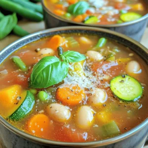 To make a warm and tasty Instant Pot Veggie Minestrone, gather these key items: - 1 tablespoon olive oil - 1 onion, diced - 2 carrots, diced - 2 celery stalks, diced - 3 cloves garlic, minced - 1 zucchini, diced - 1 cup green beans, chopped - 1 can (14 oz) diced tomatoes - 4 cups vegetable broth - 1 can (15 oz) cannellini beans, drained and rinsed - 1 teaspoon dried oregano - 1 teaspoon dried basil - Salt and pepper to taste - 1 cup small pasta (like ditalini or elbow) - 2 cups fresh spinach - Grated Parmesan cheese for serving (optional) These ingredients work together to create a hearty soup that is both filling and healthy. While the essential ingredients shine, you can add more flavor with these options: - Fresh herbs like parsley or basil for garnish - A squeeze of lemon juice for brightness - Red pepper flakes for a spicy kick - Other veggies like bell peppers or kale for variety These extras let you customize your soup to match your tastes. To make your cooking smooth and easy, use the following tools: - Instant Pot - Sharp knife for chopping - Cutting board - Measuring cups and spoons - Wooden spoon or spatula for stirring Having the right tools makes the cooking process fun and efficient. Enjoy creating your Instant Pot Veggie Minestrone! Start by turning on your Instant Pot. Select the ‘Sauté’ option. Add 1 tablespoon of olive oil to the pot. Once the oil heats up, add 1 diced onion, 2 diced carrots, and 2 diced celery stalks. Stir these veggies and cook for about 3-4 minutes. You want them to soften a bit. Next, add 3 minced garlic cloves. Cook for another minute until you smell the garlic. Now it’s time to add more goodness. Toss in 1 diced zucchini and 1 cup of chopped green beans. Open a can of diced tomatoes (14 oz) and pour it in, juice and all. Add 4 cups of vegetable broth next. Don’t forget the protein! Add 1 can of rinsed cannellini beans. Sprinkle in 1 teaspoon each of dried oregano and dried basil. Season the mix with salt and pepper to taste. Stir everything well. Close the lid of the Instant Pot and set the valve to 'Sealing.' Select ‘Manual’ and set the timer for 5 minutes. Once the timer goes off, carefully release the pressure by moving the valve to 'Venting.' Open the lid and stir in 1 cup of small pasta, like ditalini or elbow. Set the Instant Pot back to ‘Sauté’ and let it simmer for 8-10 minutes. This will cook the pasta. Right before you serve, mix in 2 cups of fresh spinach until it wilts. To make your minestrone pop with flavor, start by using fresh herbs. Fresh basil and oregano will add depth. Use good quality vegetable broth for a rich base. If you can, roast the garlic before adding it. This will make it sweeter and more complex. Add a squeeze of lemon just before serving. It brightens up the dish and makes it sing. Overcooked vegetables can turn mushy and lose their taste. To avoid this, cook the veggies in stages. Add firmer vegetables like carrots and celery first. After a few minutes, add softer ones like zucchini and spinach. The Instant Pot cooks fast, so always check for doneness. You can always cook a bit more, but you can’t un-cook them. If you forgot to add salt, sprinkle it in right after cooking. Mix well to blend the flavors. If your soup is too thick, add a bit more broth or water. Stir it in until you reach your desired consistency. If you burn the bottom, don't panic! Transfer the unburned soup to a new pot. Just be careful not to scrape the burnt bits. {{image_2}} You can easily make this veggie minestrone gluten-free and vegan. To do this, swap regular pasta for gluten-free pasta. Many brands offer great options that cook well. For the broth, use a gluten-free vegetable broth. This soup is already vegan since it uses no meat or dairy. You can add more beans to boost protein. Chickpeas or black beans work great here! This recipe shines when you use seasonal veggies. In spring, add peas or asparagus for a fresh taste. In summer, use bell peppers or corn for sweetness. Fall calls for squash or kale, which add depth. Winter is perfect for root veggies like parsnips or turnips. You can mix and match based on what you find at your local market. You can switch up the pasta in your minestrone for fun. Instead of ditalini or elbow pasta, try small shells or even whole wheat pasta. Quinoa or orzo can also add a nice twist. Just adjust the cooking time based on what you choose, as some pastas cook faster than others. This keeps the soup exciting and new with every batch! To store your leftover minestrone, let it cool first. Use airtight containers. Fill them with the soup, leaving some space at the top. This helps prevent spills when you seal them. You can keep it in the fridge for up to three days. If you want to keep it longer, freezing is a great option. When you are ready to eat your leftover minestrone, take it out of the fridge. Pour the soup into a pot or a microwave-safe bowl. If using a pot, heat it on low. Stir often until it warms up. If using a microwave, cover the bowl with a lid or a paper towel. Heat for 1-2 minutes, stirring halfway through. Make sure it’s hot all the way through before serving. For freezing, use the same airtight containers. You can also use freezer bags. Just be sure to remove excess air before sealing. Minestrone can last up to three months in the freezer. When you want to eat it, move it to the fridge to thaw overnight. You can also thaw it in the microwave. Just use the defrost setting. Once thawed, reheat it as mentioned earlier. Enjoy it warm and comforting! Yes, you can! To use a regular pot, start by heating olive oil over medium heat. Sauté the diced onion, carrots, and celery for about 5-7 minutes. Then, add the garlic and cook for 1 more minute. Stir in the zucchini, green beans, diced tomatoes, vegetable broth, and cannellini beans. Season with oregano, basil, salt, and pepper. Bring to a boil, then lower the heat. Let it simmer for about 20 minutes. Add the pasta and cook until tender. Finally, stir in the spinach just before serving. If you don't have cannellini beans, you can use kidney beans or navy beans. Both options add a nice texture and flavor. You can also use chickpeas for a different taste. Make sure to drain and rinse them before adding them to the pot. This ensures a clean taste and removes excess sodium. Instant Pot Veggie Minestrone can last for about 3-5 days in the fridge. Store it in an airtight container to keep it fresh. If you want to keep it longer, consider freezing it. Just remember to let it cool before putting it in the freezer. When you are ready to eat it, thaw it in the fridge overnight and reheat on the stove or in the microwave. This blog covers everything you need for making Instant Pot Veggie Minestrone. We looked at essential and optional ingredients, plus the best tools to use. I shared step-by-step instructions, helpful tips, and tasty variations for your soup. You learned how to store and reheat leftovers, ensuring nothing goes to waste. Enjoy your warm, flavorful bowl of minestra, knowing you can easily adapt it. Cooking should be fun and simple, and now you have all the tips needed for success. Go ahead and make your delicious soup today!